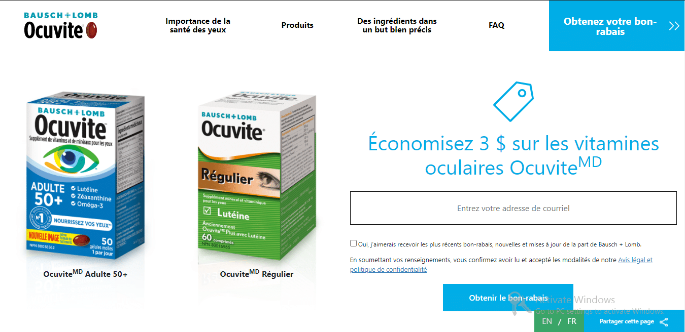Obtenez votre bon-rabais - Ocuvite